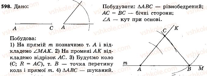 фото задание 598 - розділ 3. коло і круг. геометричні побудови