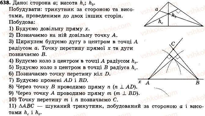 фото задание 638 - розділ 3. коло і круг. геометричні побудови
