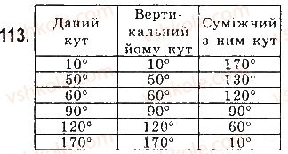 фото задание 113 - § 4. суміжні і вертикальні кути - розділ 2. взаємне розташування прямих на площині