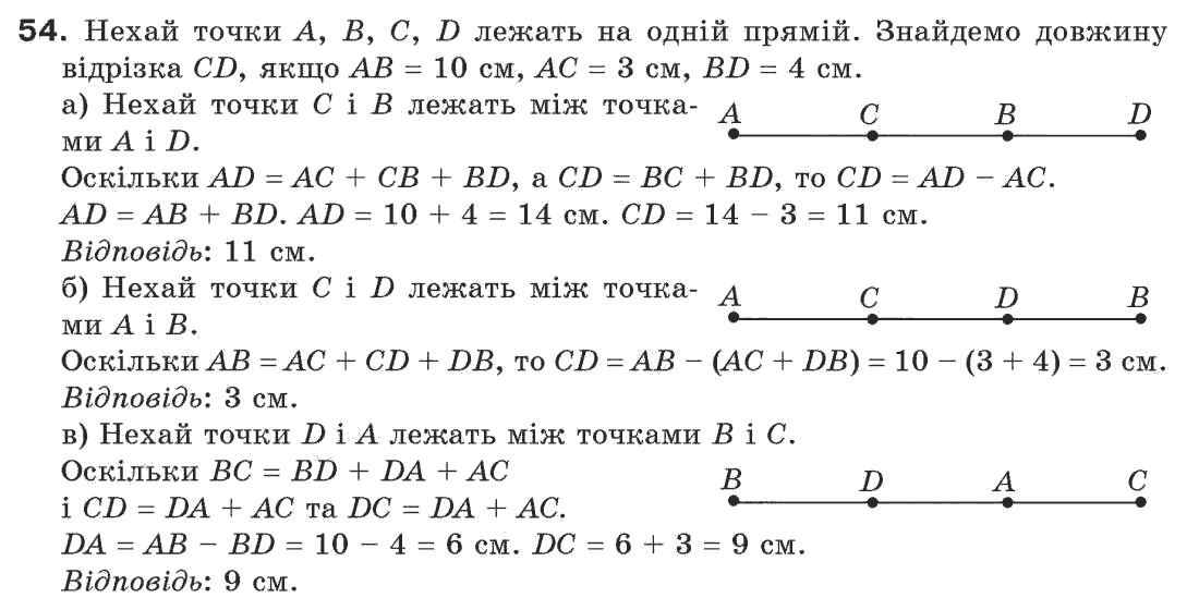 фото задание 54 - § 2. відрізки та їх довжини - розділ 1. прості геометричні фігури та їх властивості