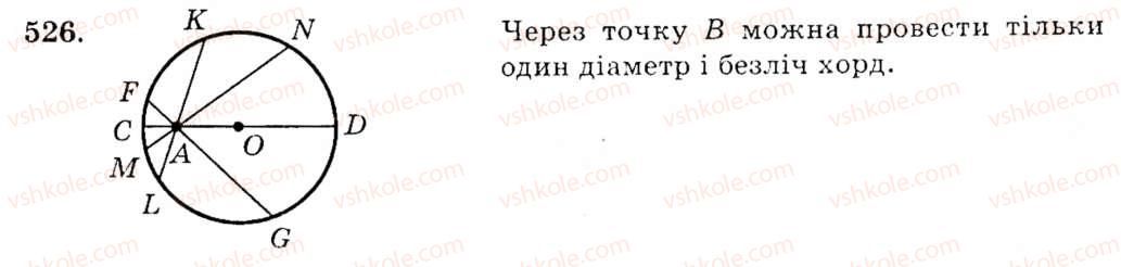 фото задание 526 - § 21. коло. круг - розділ 4. коло і круг. геометричні побудови