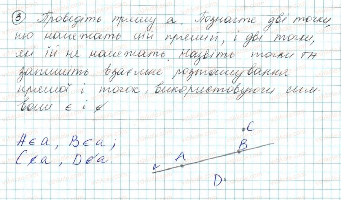фото задание 3 - § 1. геометричні фігури. точка, пряма, промінь - розділ 1. елементарні геометричні фігури та їх властивості