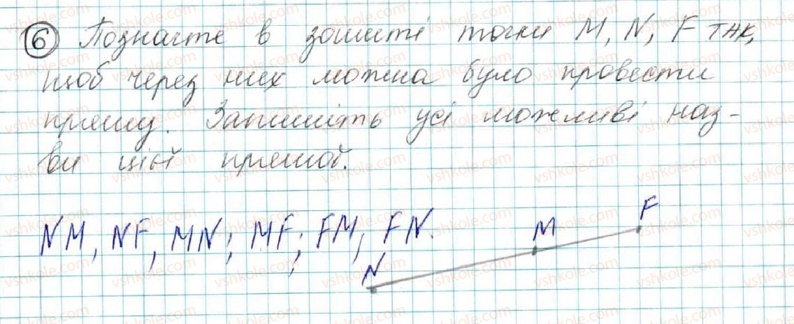 фото задание 6 - § 1. геометричні фігури. точка, пряма, промінь - розділ 1. елементарні геометричні фігури та їх властивості