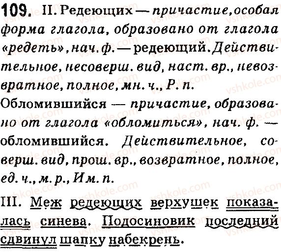фото задание 109 - § 19. причастие - особая форма глагола - язык