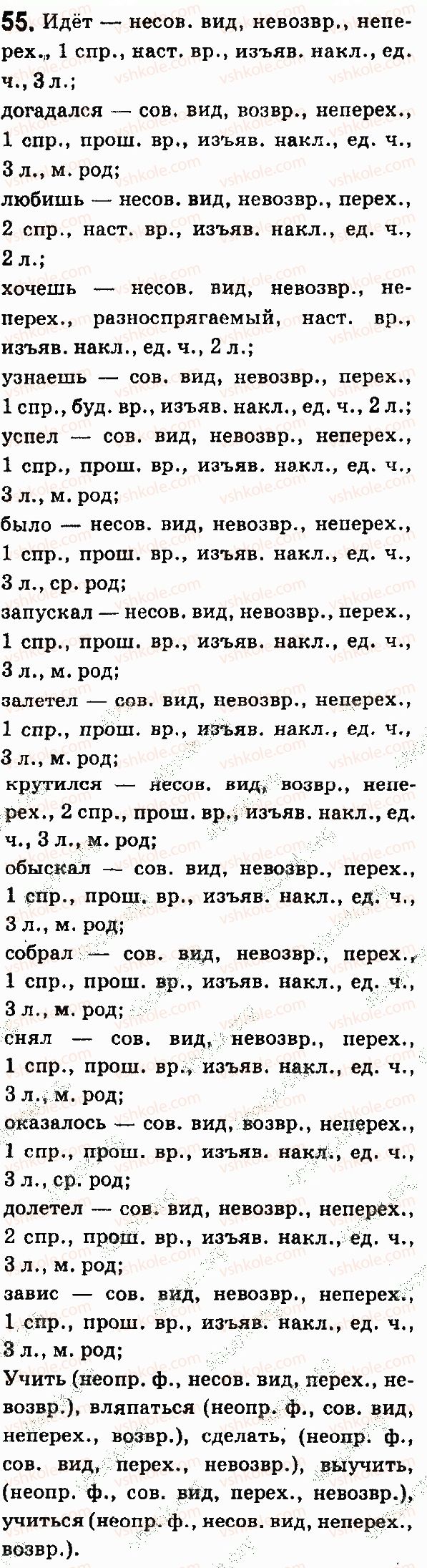 фото задание 55 - глагол - морфология