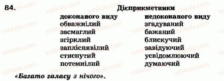 фото задание 84 - § 6. активні й пасивні дієприкметники. творення і вживання активних дієприкметників - дієприкметник - морфологія та орфографія