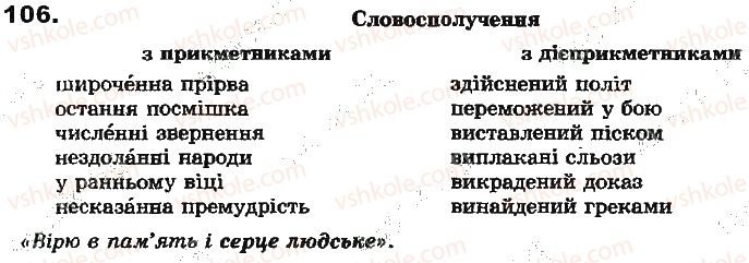 фото задание 106 - дієприкметник