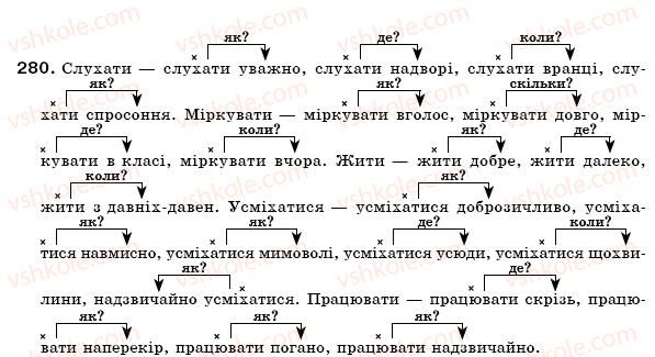 фото задание 280 - § 25. прислівник, як частина мови - морфологія. орфографія