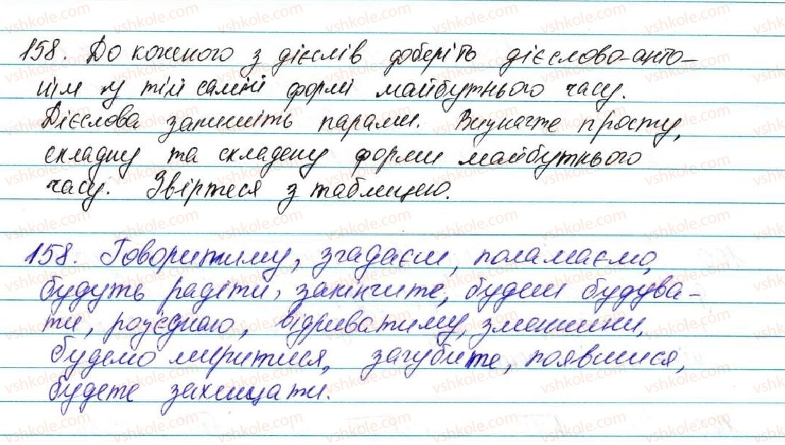 фото задание 158 - § 12. майбутній час. зміни дієслів майбутнього часу - морфологія, орфографія. самостійні частини мови