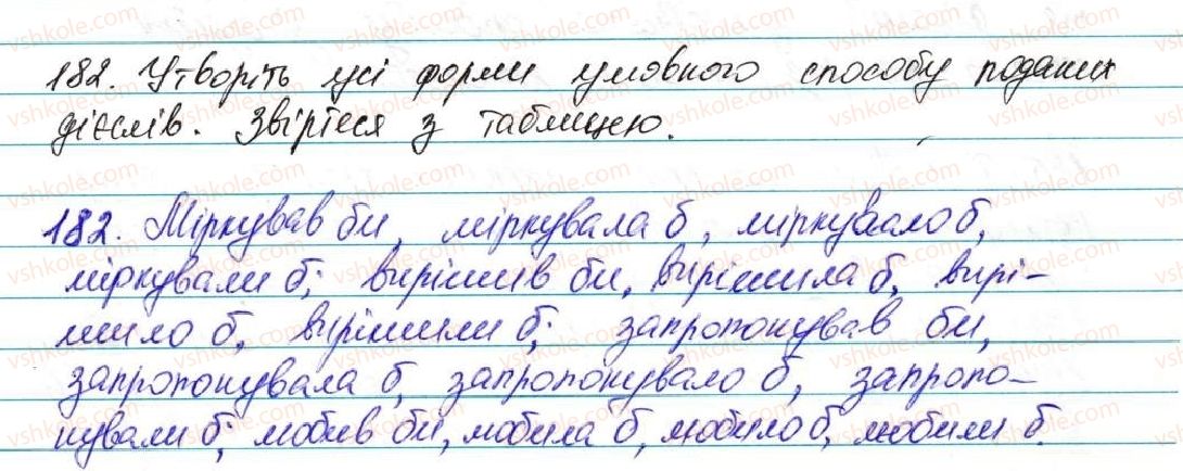 фото задание 182 - § 14. творення дієслів умовного способу - морфологія, орфографія. самостійні частини мови