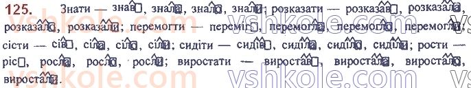 фото задание 125 - 9. минулий час. зміна дієслів у минулому часі - морфологія. орфографія