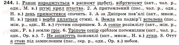 фото задание 244 - § 21. активні та пасивні дієприкметники. творення активних і пасивних дієприкметників - морфологія, орфографія. самоспйні частини мови