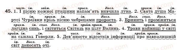 фото задание 45 - § 2. частини мови - повторення та узагальнення вивченого