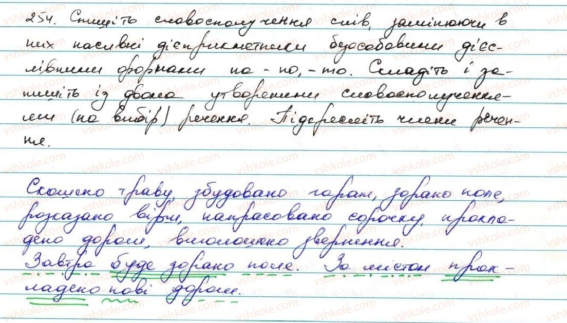 фото задание 254 - § 25. безособові дієслівні форми на -но, -то - дієприкметник