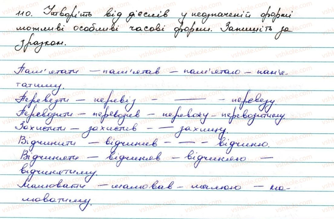 фото задание 110 - § 11. майбутній час - дієслово