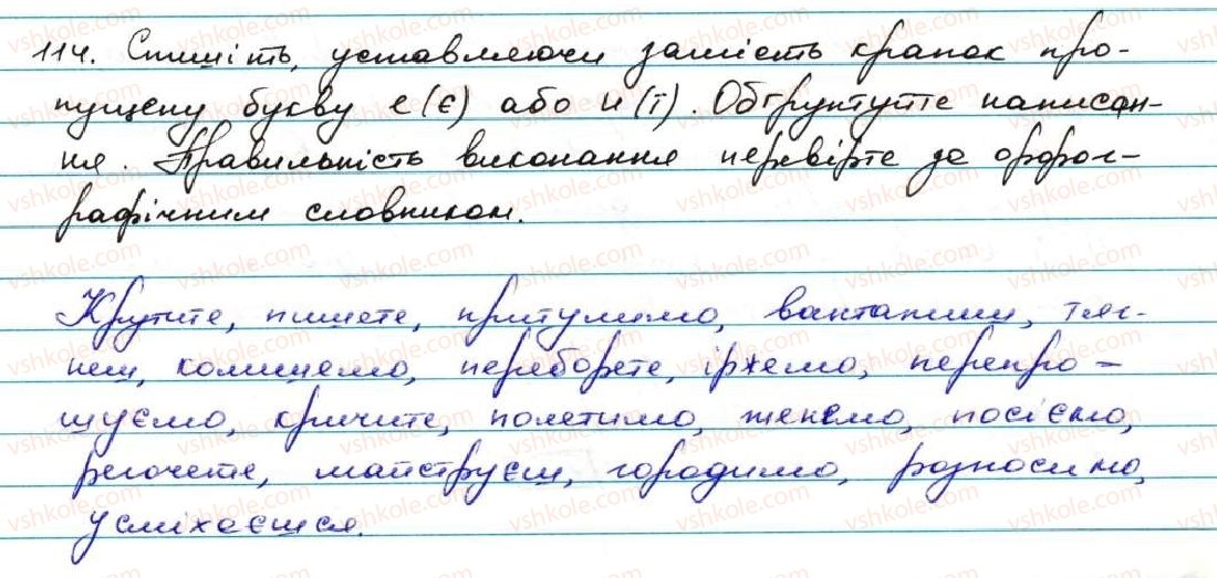 фото задание 114 - § 12. дієслова і та іі дієвідмін - дієслово