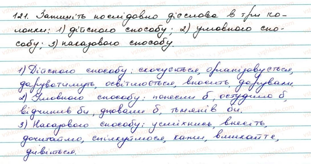 фото задание 121 - § 13. способи дієслів. дієслова дійсного та умовного способів - дієслово