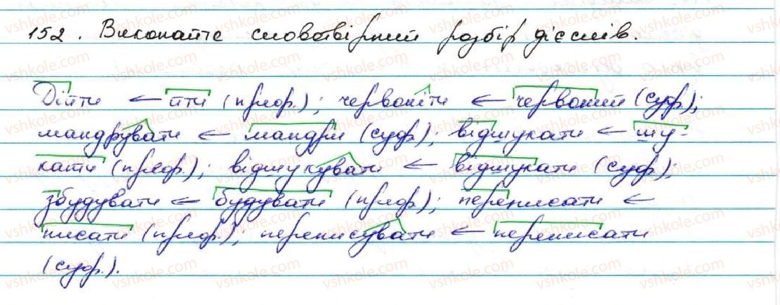 фото задание 152 - § 16. способи творення дієслів - дієслово