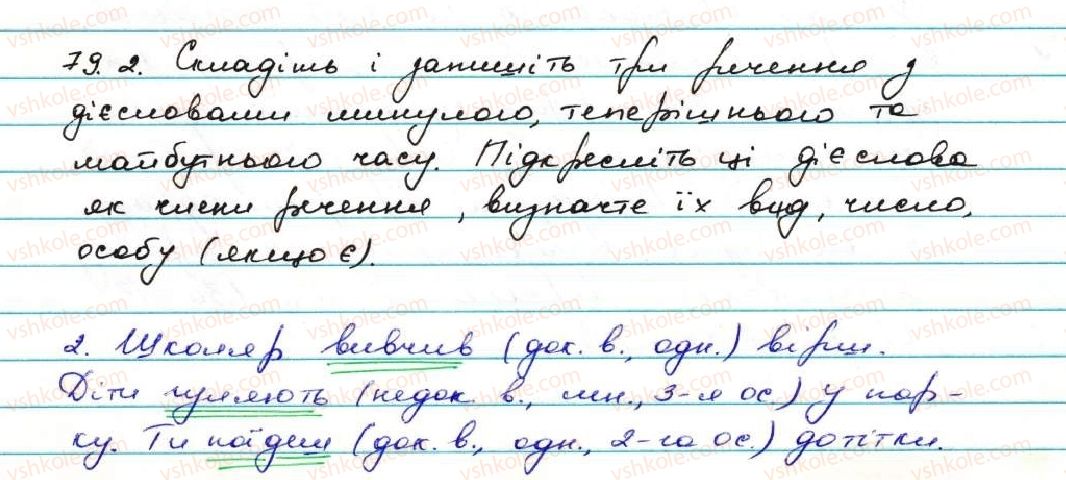 фото задание 79 - § 8. часи дієслів - дієслово