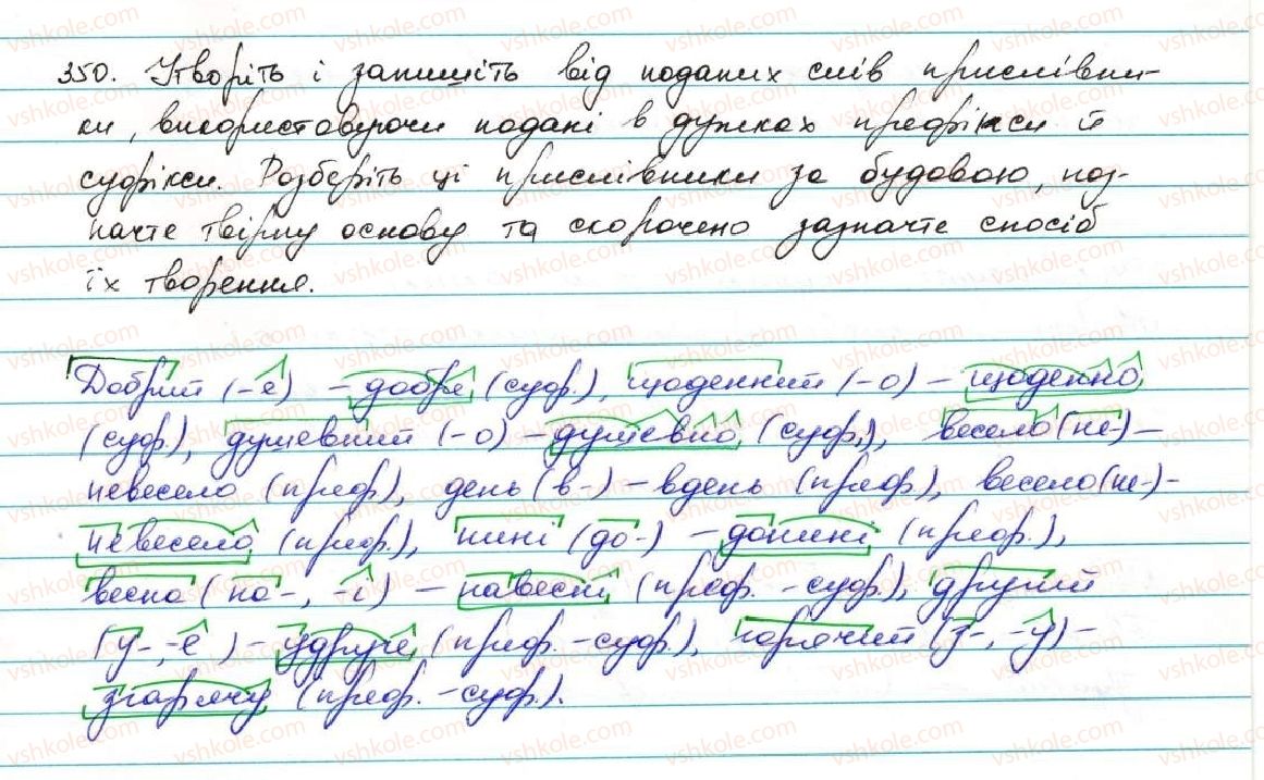 фото задание 350 - § 34. творення прислівників - прислівник