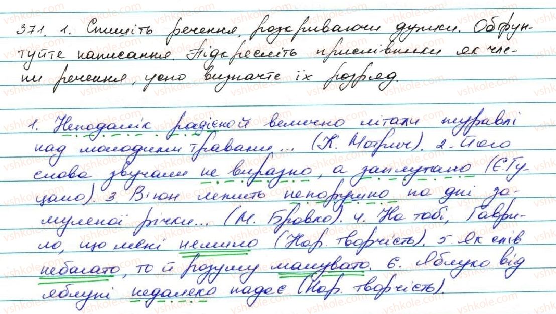 фото задание 371 - § 36. написання не та ні з прислівниками - прислівник