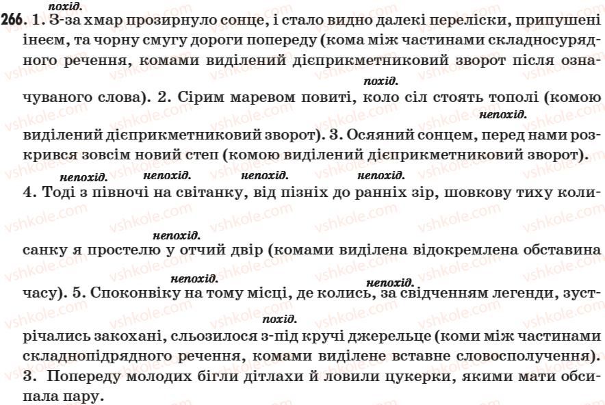 фото задание 266 - § 34. непохідні й похідні прийменники - морфологія. прийменник