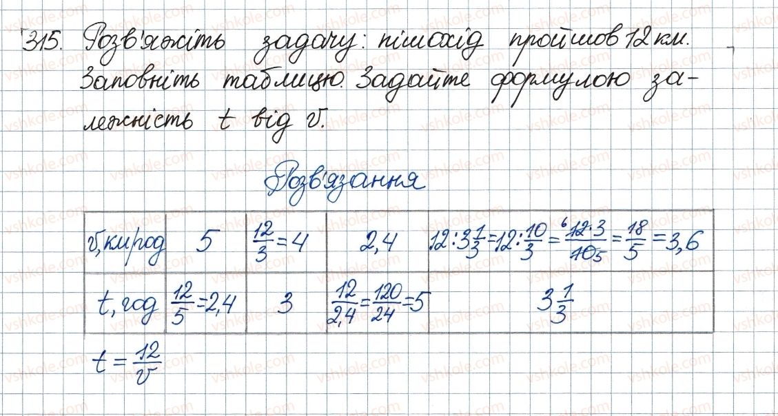 фото задание 315 - 10. функція та її графік - § 1. раціональні вирази