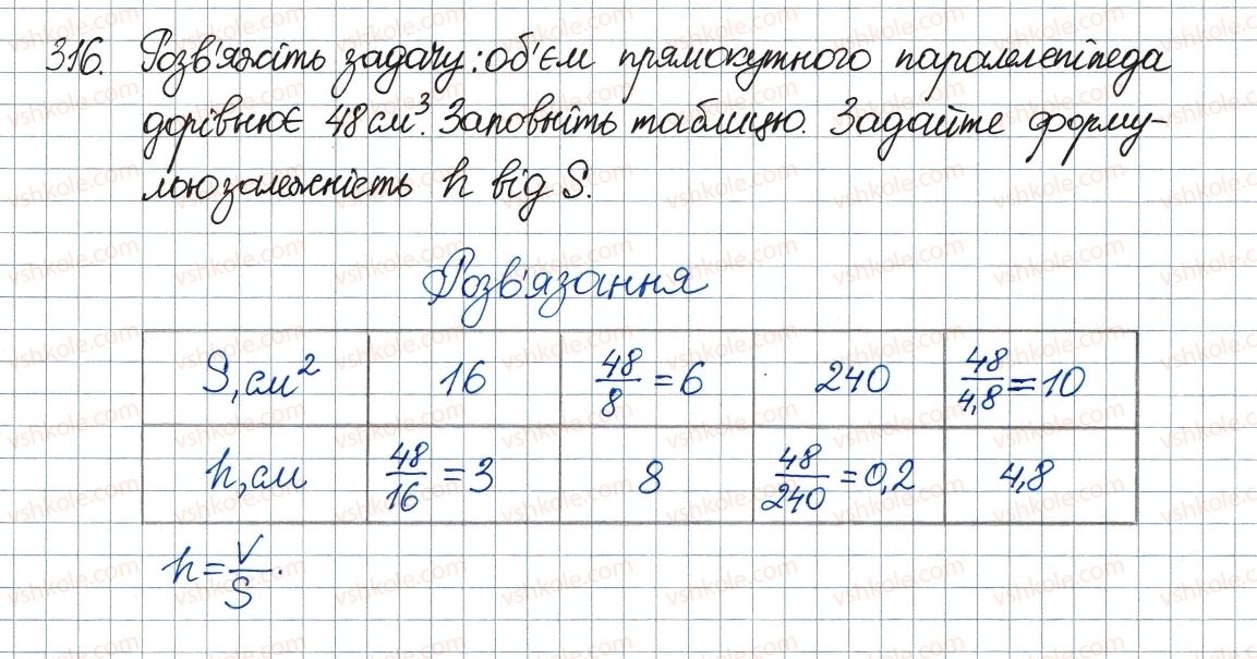 фото задание 316 - 10. функція та її графік - § 1. раціональні вирази