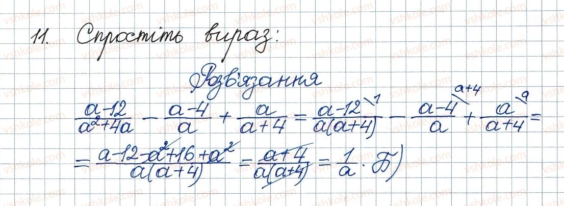 фото задание 11 - завдання № 1 «перевірте себе» в тестовій формі - § 1. раціональні вирази