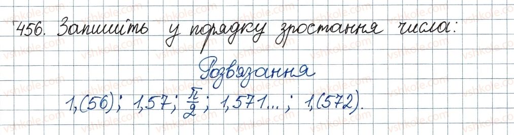 фото задание 456 - 14. числові множини - § 2. квадратні корені. дійсні числа