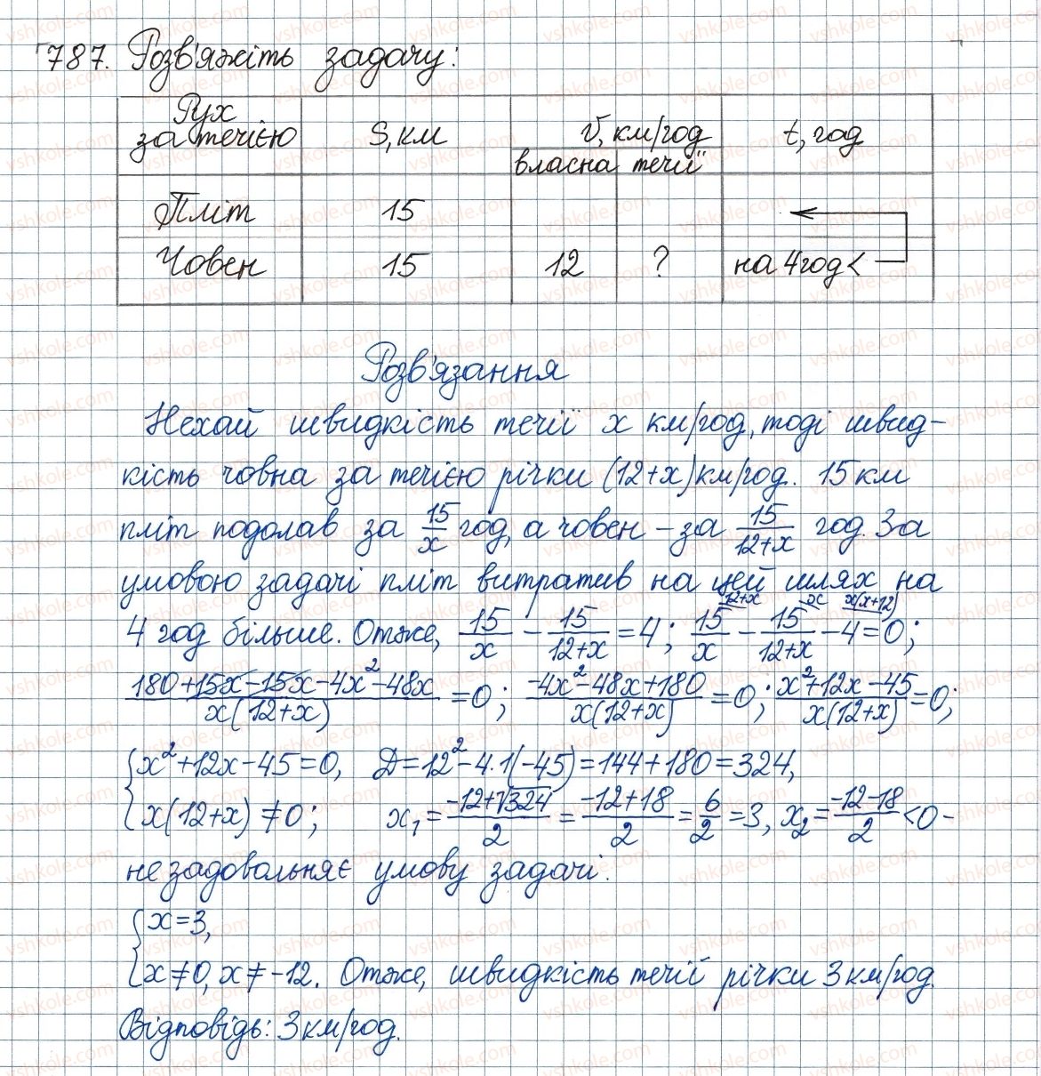 фото задание 787 - 23. раціональні рівняння як математичні моделі реальних ситуацій - § 3. квадратні рівняння