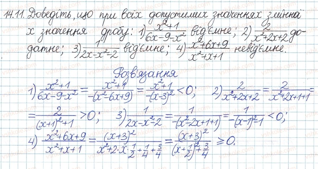 фото задание 11 - 14. раціональні дроби - § 4. раціональні вирази