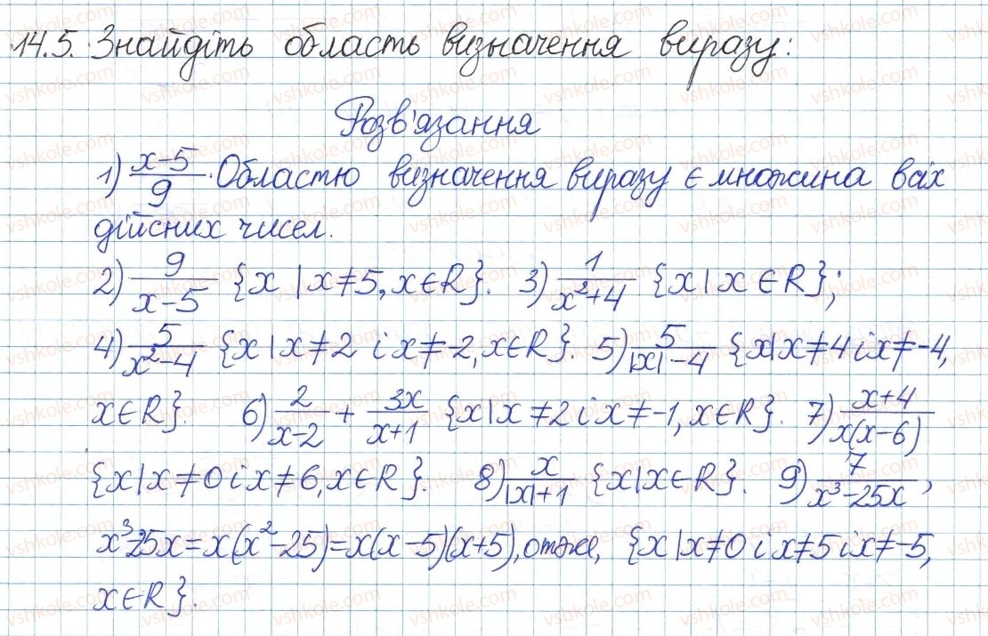 фото задание 5 - 14. раціональні дроби - § 4. раціональні вирази