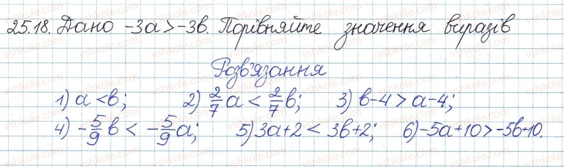 фото задание 18 - 25. числові нерівності та їх властивості - § 5. нерівності