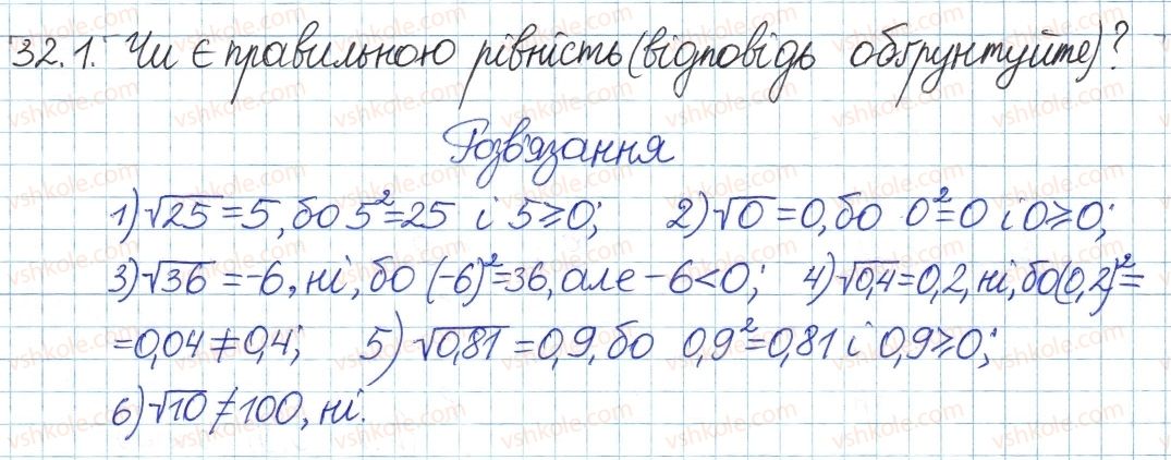 фото задание 1 - 32. квадратні корені - § 6. квадратні корені. дійсні числа