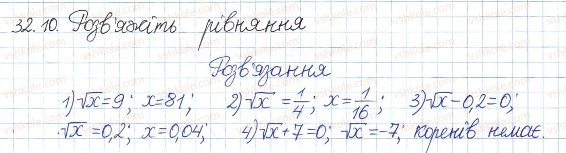 фото задание 10 - 32. квадратні корені - § 6. квадратні корені. дійсні числа