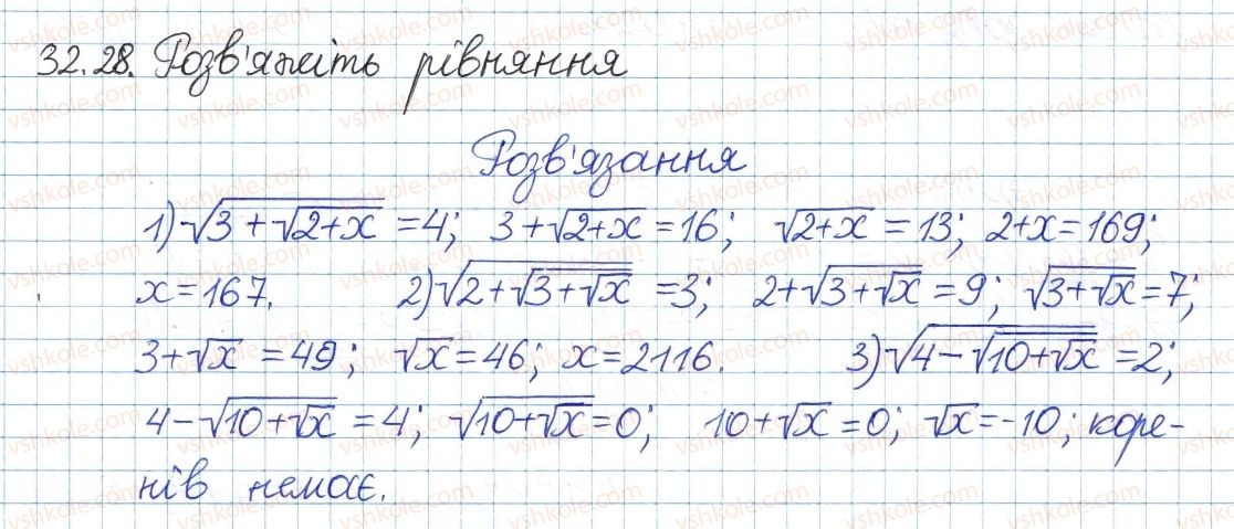 фото задание 28 - 32. квадратні корені - § 6. квадратні корені. дійсні числа