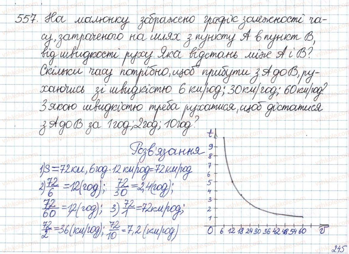 фото задание 557 - § 12. функція y = k/x - розділ 1. раціональні вирази