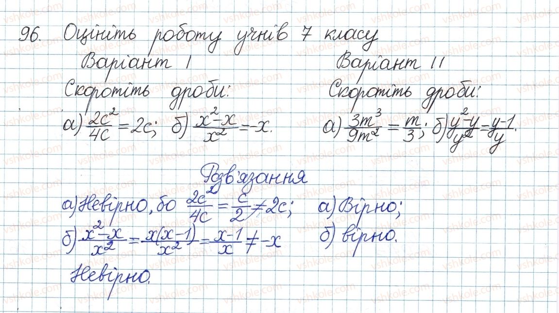 фото задание 96 - § 3. основна властивість дробу - розділ 1. раціональні вирази