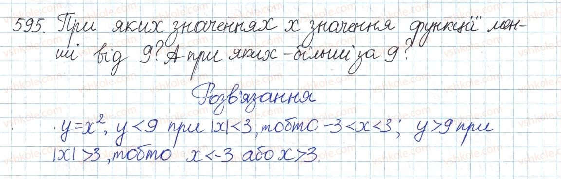 фото задание 595 - § 13. функція у = х2 - розділ 2. квадратні корені і дійсні числа