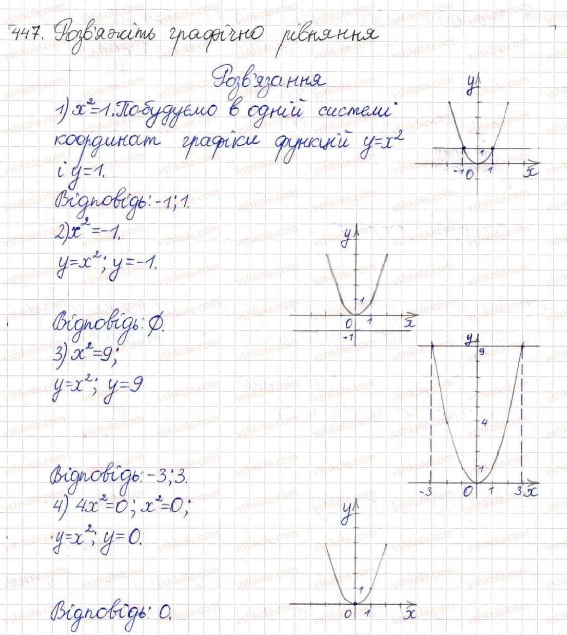 фото задание 447 - § 12. функція у = х2 - розділ 2. квадратні корені. дійсні числа