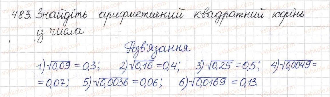 фото задание 483 - § 13. арифметичний квадратний корінь - розділ 2. квадратні корені. дійсні числа