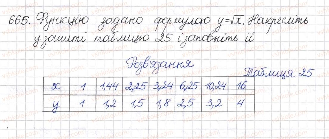 фото задание 666 - § 16. функція у = √х - розділ 2. квадратні корені. дійсні числа