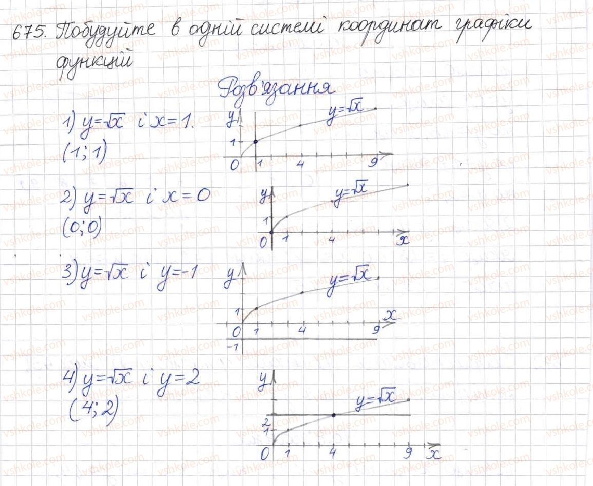 фото задание 675 - § 16. функція у = √х - розділ 2. квадратні корені. дійсні числа