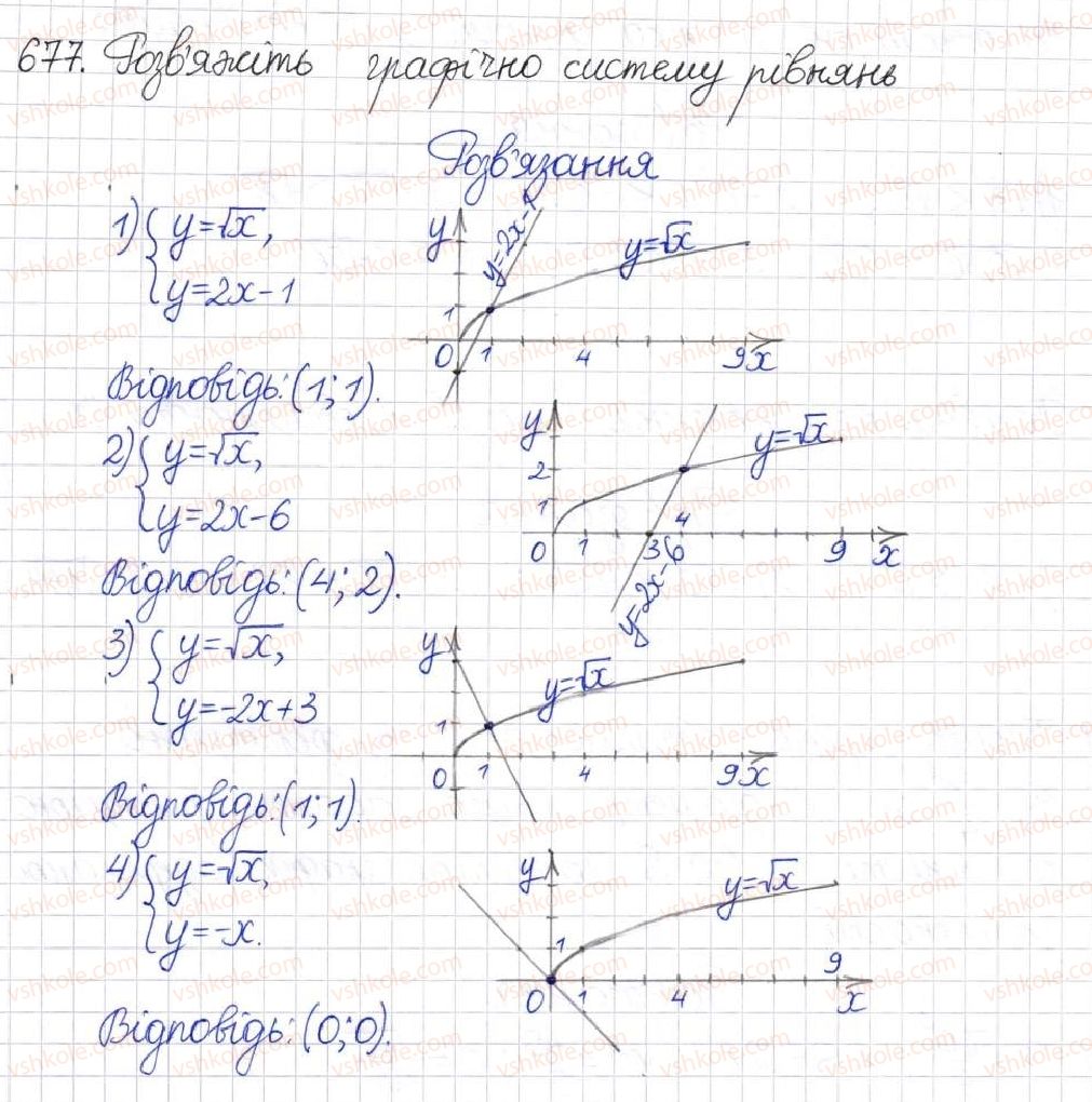 фото задание 677 - § 16. функція у = √х - розділ 2. квадратні корені. дійсні числа