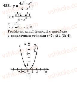фото задание 488 - § 13. функція у = х2 та її графік (урок 33) - розділ 2. квадратні корені. дійсні числа