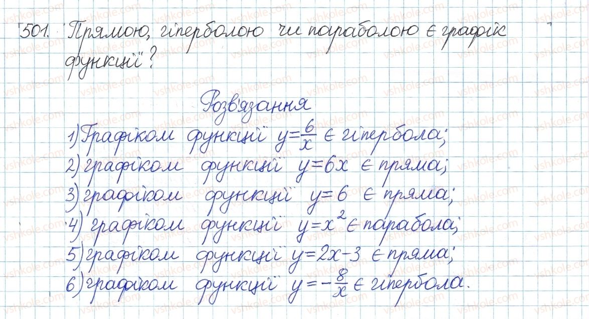 фото задание 501 - § 13. функція у=х, її графік і властивості - розділ 2. квадратні корені. дійсні числа