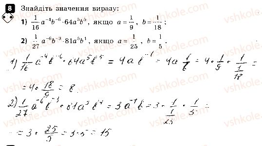 фото задание 8 - варіант 1 - контрольна робота № 3. степінь із цілим від’ємним показником - контрольні роботи