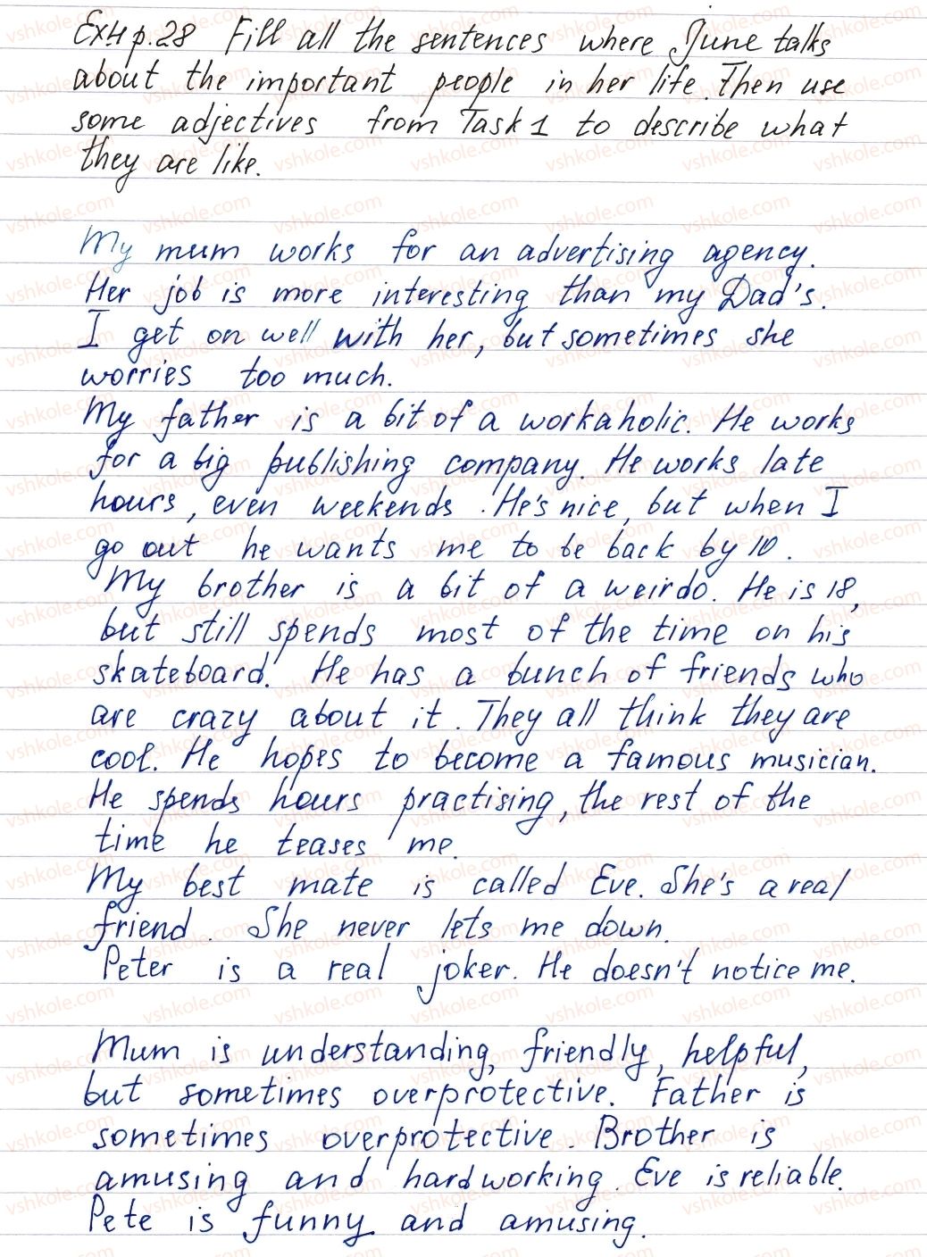 фото задание ex4p28 - lesson 1. family and friends - unit 1. it’s your life