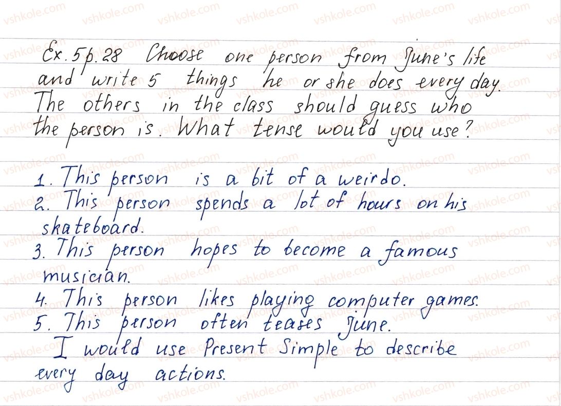 фото задание ex5p28 - lesson 1. family and friends - unit 1. it’s your life